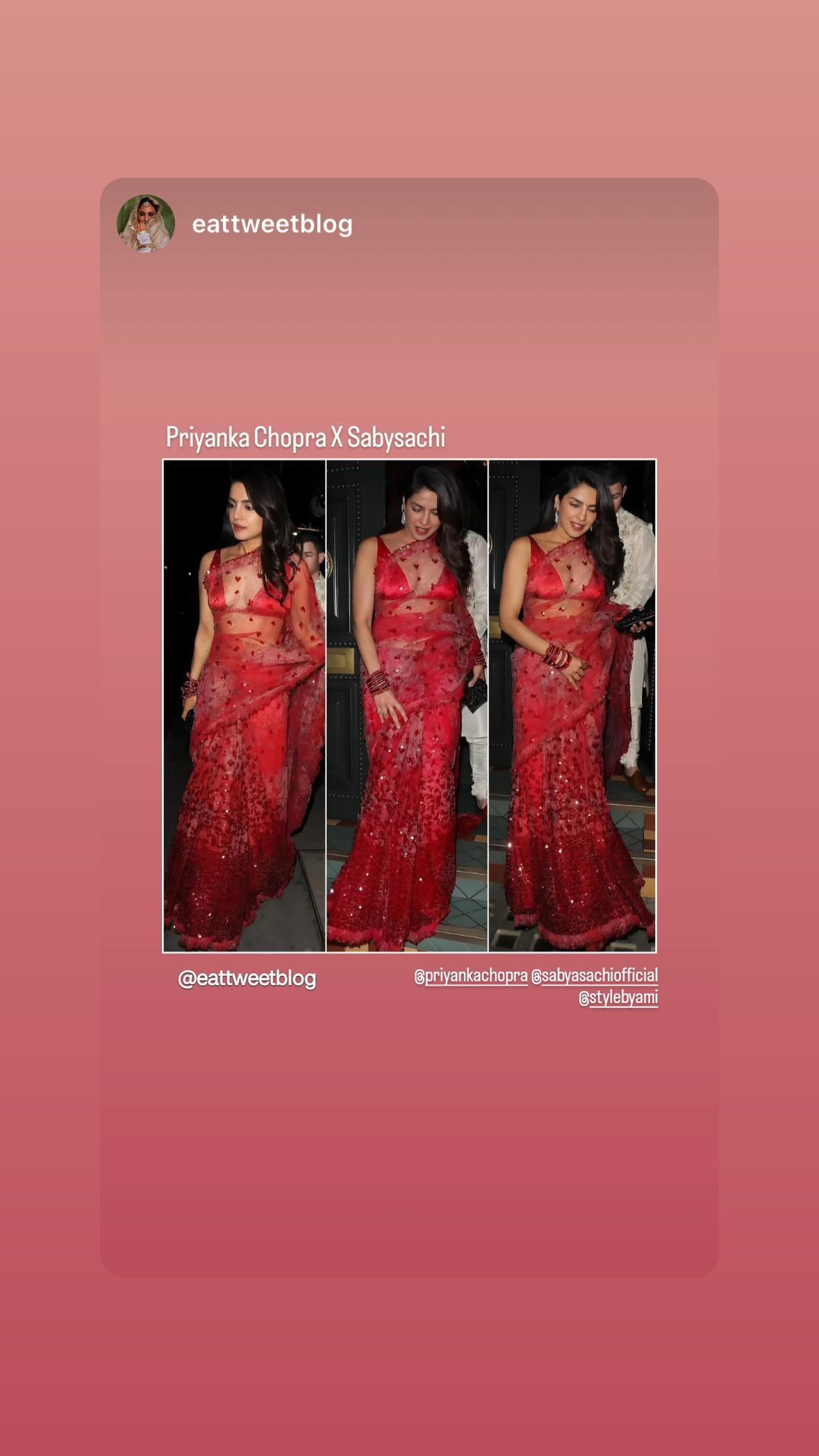 Priyanka Chopra Slays In Red Saree During Her Diwali Bash In London