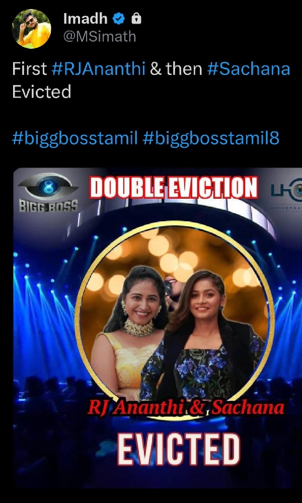 Bigg Boss Tamil 8 Double Elimination Week 9
