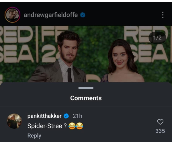 Pankit Thakker s Savage Comment On Andrew Garfield s Post