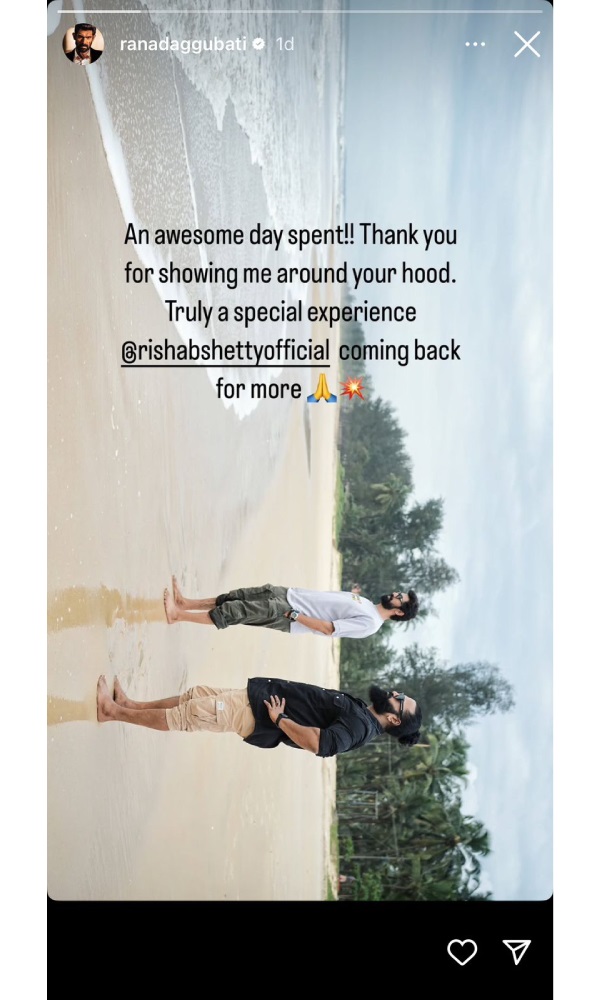 Rana Daggubati Thanked Rishab Shetty For Giving Him A Tour