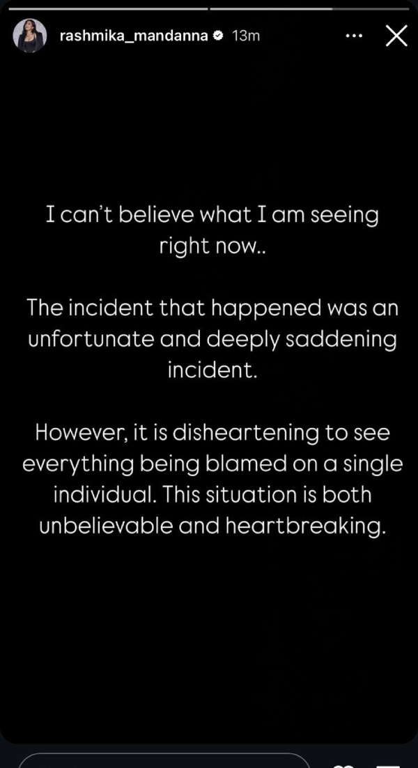 Rashmika Mandanna Responds To Allu Arjun s Arrest Rashmika Mandanna Responds To Allu Arjun s Arrest