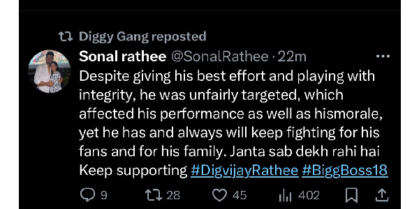 Bigg Boss 18 Today Episode Digvijay Singh Rathee s Sister