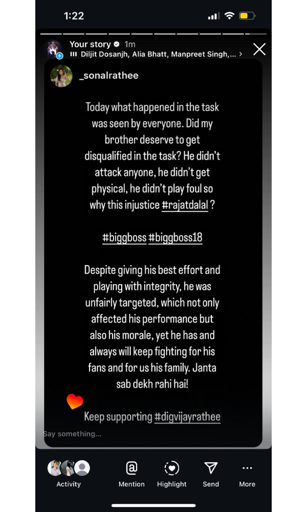 Bigg Boss 18 Today Episode Digvijay Singh Rathee s Sister