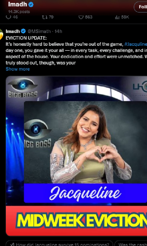 Bigg Boss Tamil 8 Finale Week Elimination