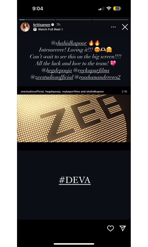 Deva Trailer Shahid Kapoor Responds To Kriti Sanon s Praise