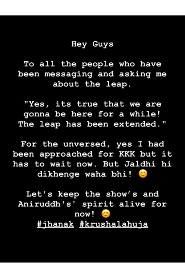 Jhanak Leap Krushal Ahuja Confirms Extended Leap Jhanak Leap Krushal Ahuja Confirms Extended Leap