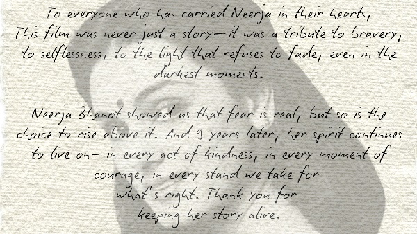 Ram Madhvani Reflects On 9 Years Of Neerja Ram Madhvani Reflects On 9 Years Of Neerja