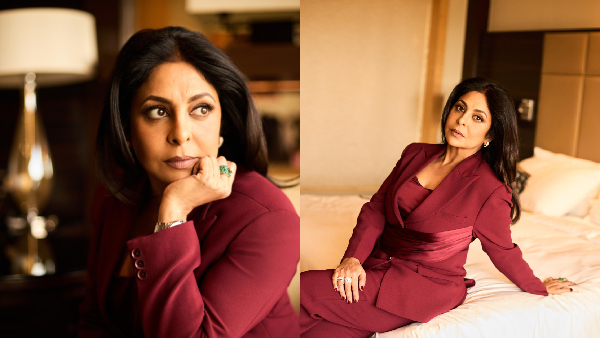 Shefali Shah Exudes Power In A Custom Maroon Pant Suit Shefali Shah Exudes Power In A Custom Maroon Pant Suit