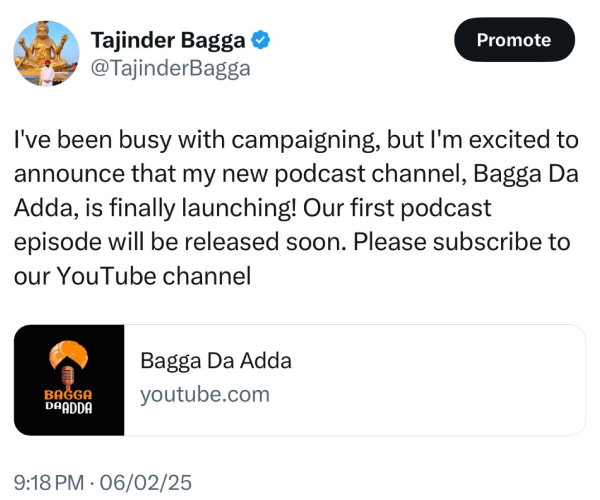 Bigg Boss 18 s Tajinder Bagga Announces His Podcast