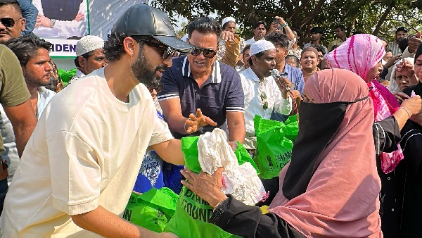 Raghav Juyal Distributes Foodgrains To Needy People