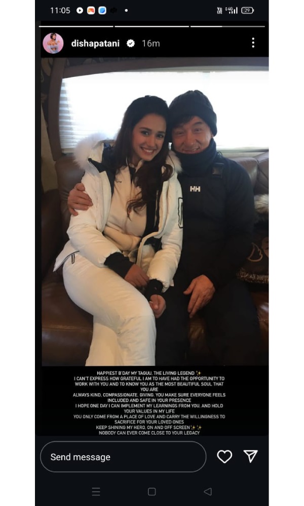 Disha Patani Pens A Heartfelt Birthday Note For Jackie Chan