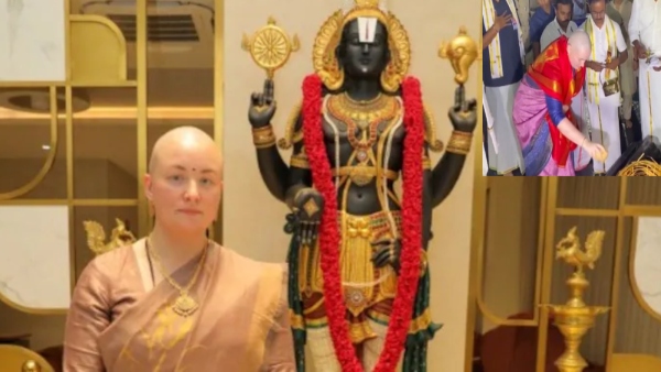 Pawan Kalyan s Wife Anna Lezhneva Tonsures Head At Tirumala