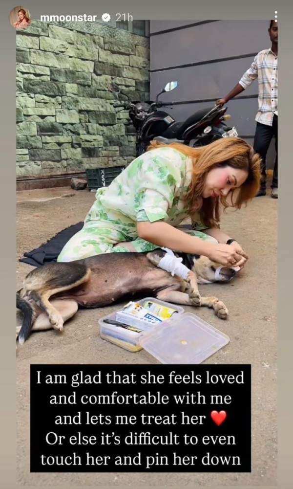 Munmun Dutta Rescues Injured Street Dog After Bike Accident