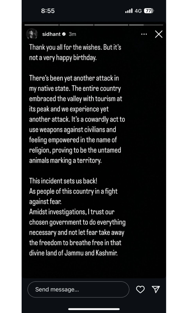 Kashmir Bleeds Again Sidhant Gupta Urges Unity