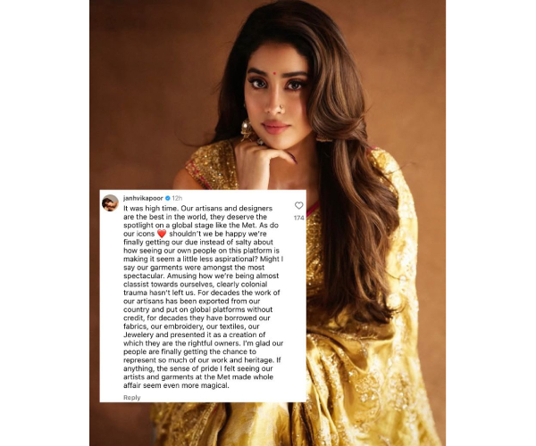 Janhvi Kapoor Stands Up For Indian Designers At Met Gala Janhvi Kapoor Stands Up For Indian Designers At Met Gala