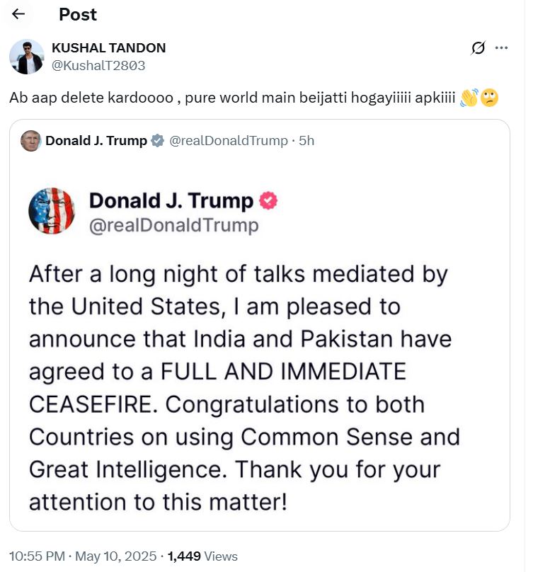 Kushal Tandon TROLLS Donald Trump