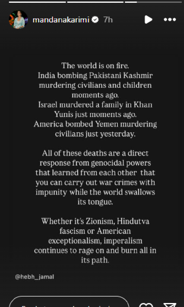 Mandana Slammed Over Post On Operation Sindoor