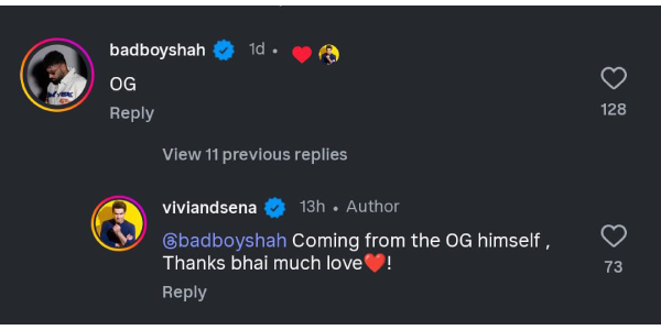Badshah Calls Vivian Dsena the OG After Actor Uses
