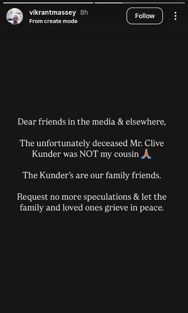 Vikrant Massey Ig Story