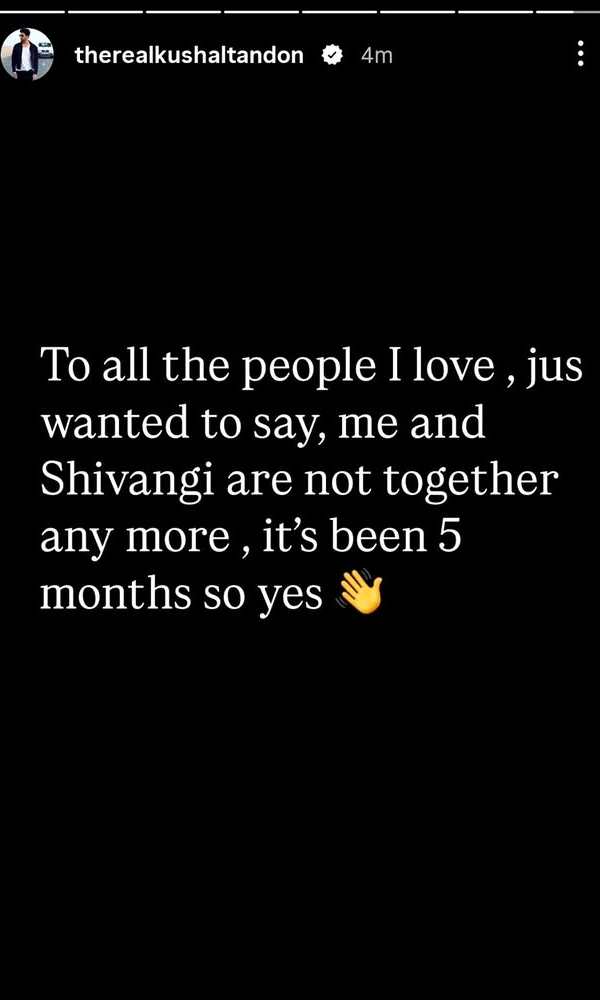 Kushal Tandon Confirms Break Up With Shivangi Joshi