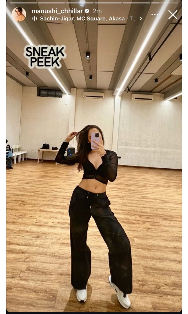 Manushi Chhillar s Dance Rehearsals Selfie Sparks Talk Manushi Chhillar s Dance Rehearsals Selfie Sparks Talk