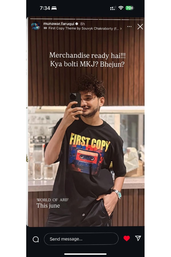 Munawar Faruqui Teases Fans with First Copy