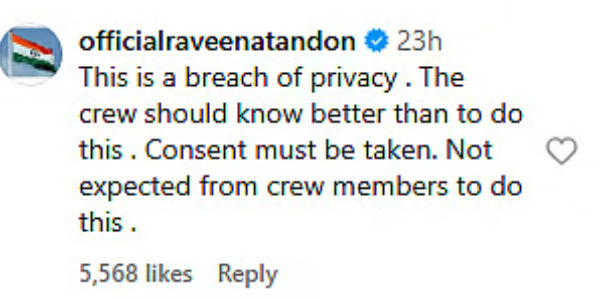 Raveena Tandon Calls Out Airline Privacy Breach Raveena Tandon Calls Out Airline Privacy Breach