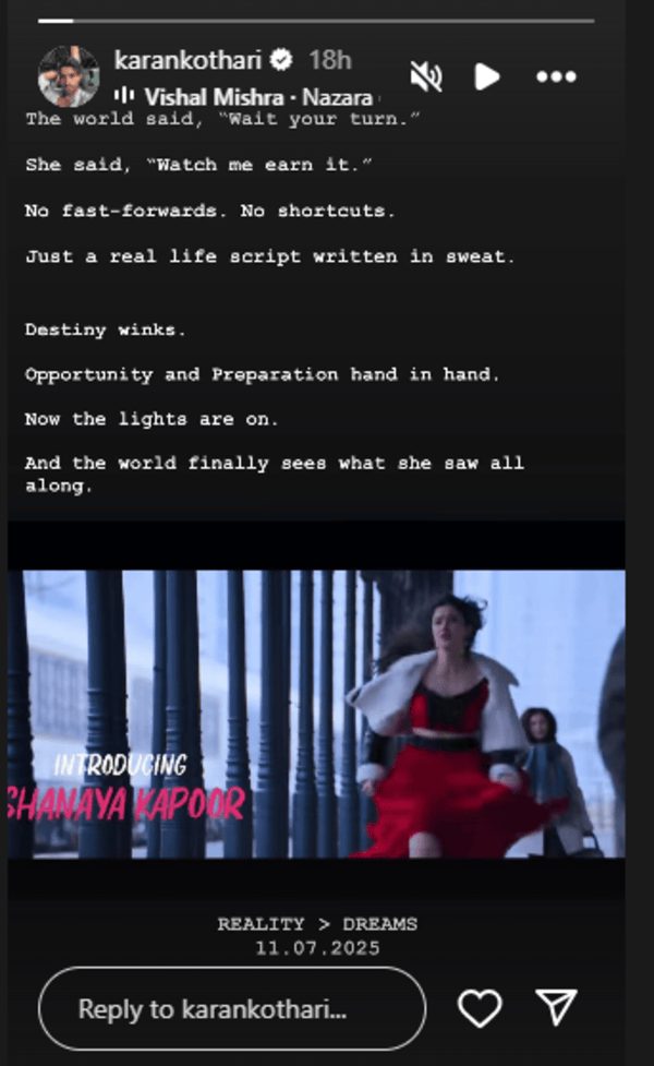 Shanaya Kapoor BF Karan KothariPens Heartfelt Note For Star