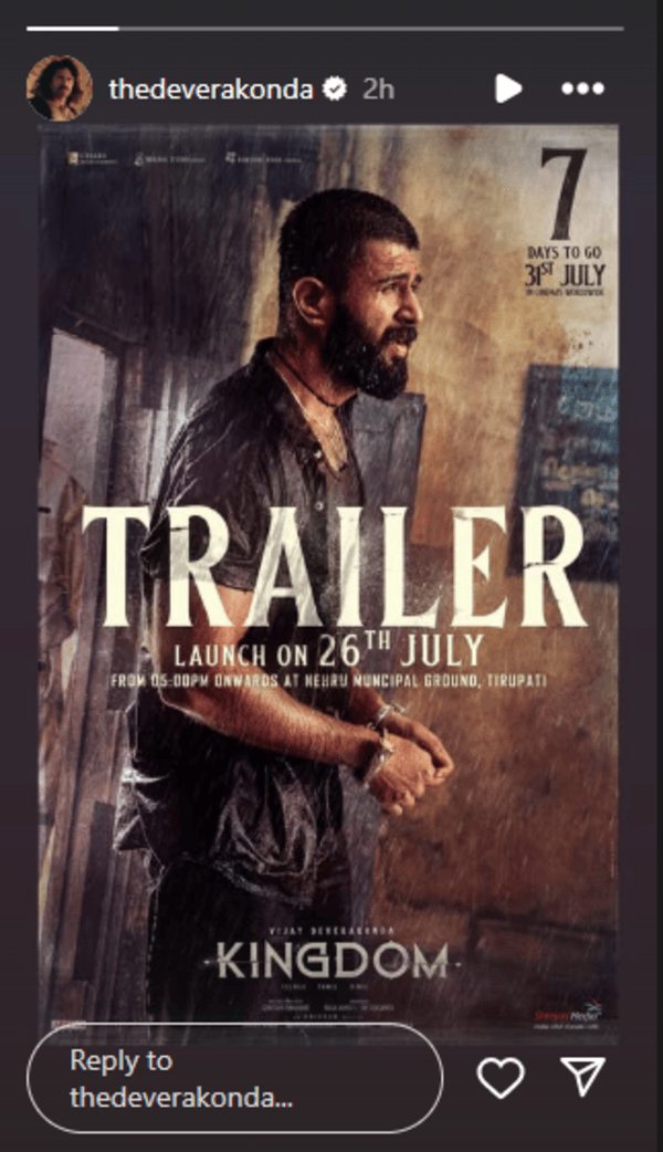 Vijay Deverakonda s Kingdom Trailer Release Date amp amp Time