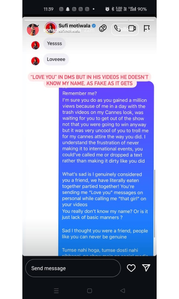 Sonam Chhabra Slams Sufi Motiwala For Mocking Her