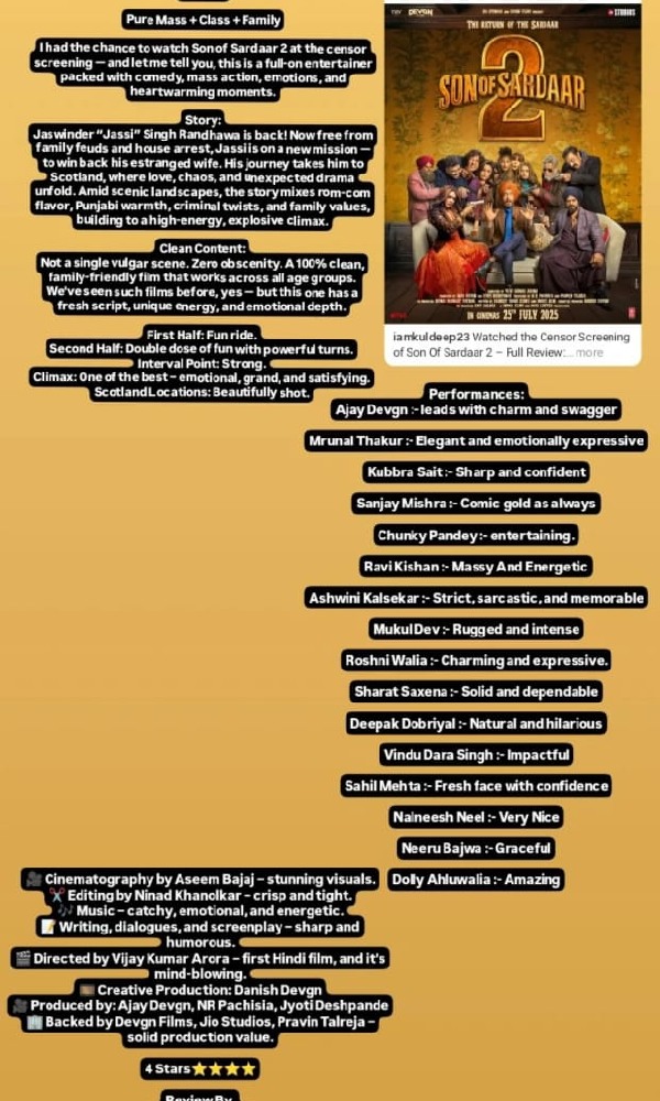 Son of Sardaar 2 Early Review