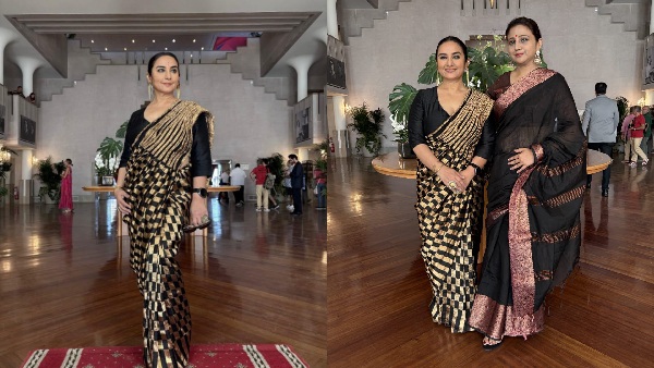 Divya Dutta Dazzles In Black-and-Gold Saree Divya Dutta Dazzles In Black-and-Gold Saree