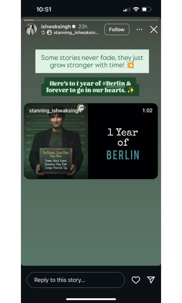 Ishwak Singh Marks One Year of Berlin