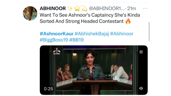 Bigg Boss 19 Today Episode Netizens Demand To See Ashnoor Bigg Boss 19 Today Episode Netizens Demand To See Ashnoor