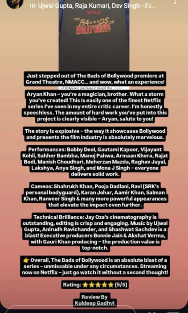 The Ba ds Of Bollywood First Review