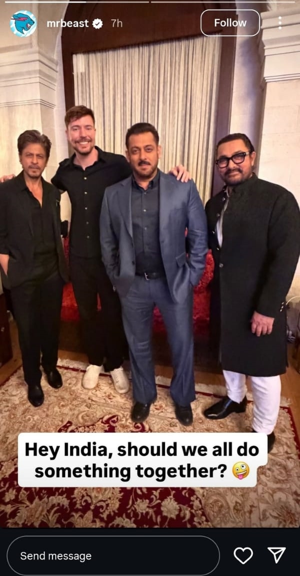 Mr Beast Pose With SRK Salman amp amp Aamir