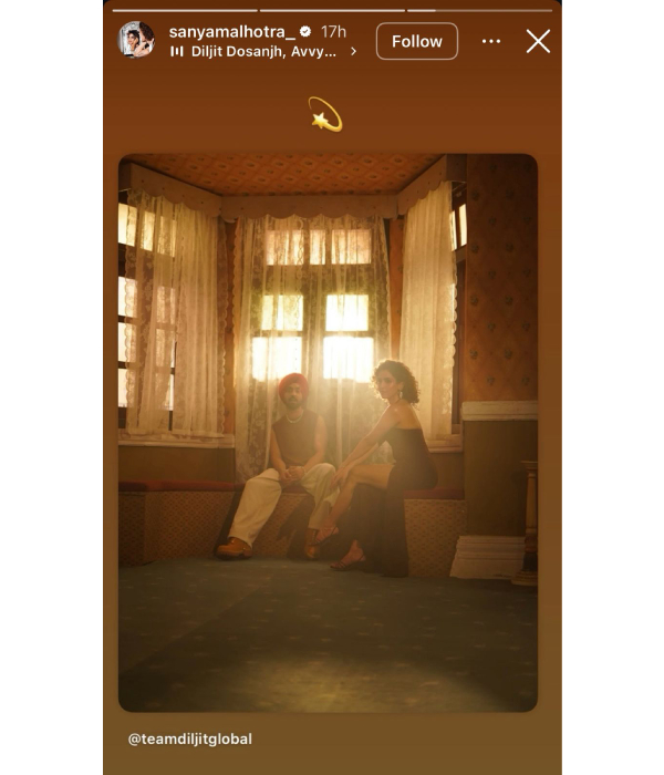 Sanya Malhotra Joins Forces With Diljit Dosanjh For Charmer Sanya Malhotra Joins Forces With Diljit Dosanjh For Charmer