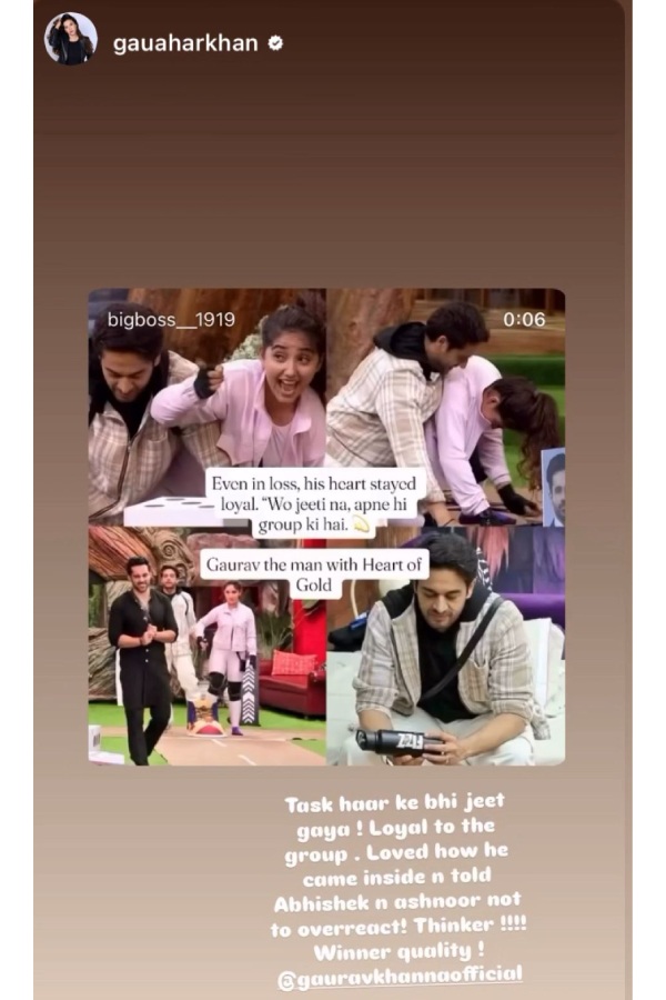 Bigg Boss 19 Today Episode Gauahar Khan Says Gaurav Khanna