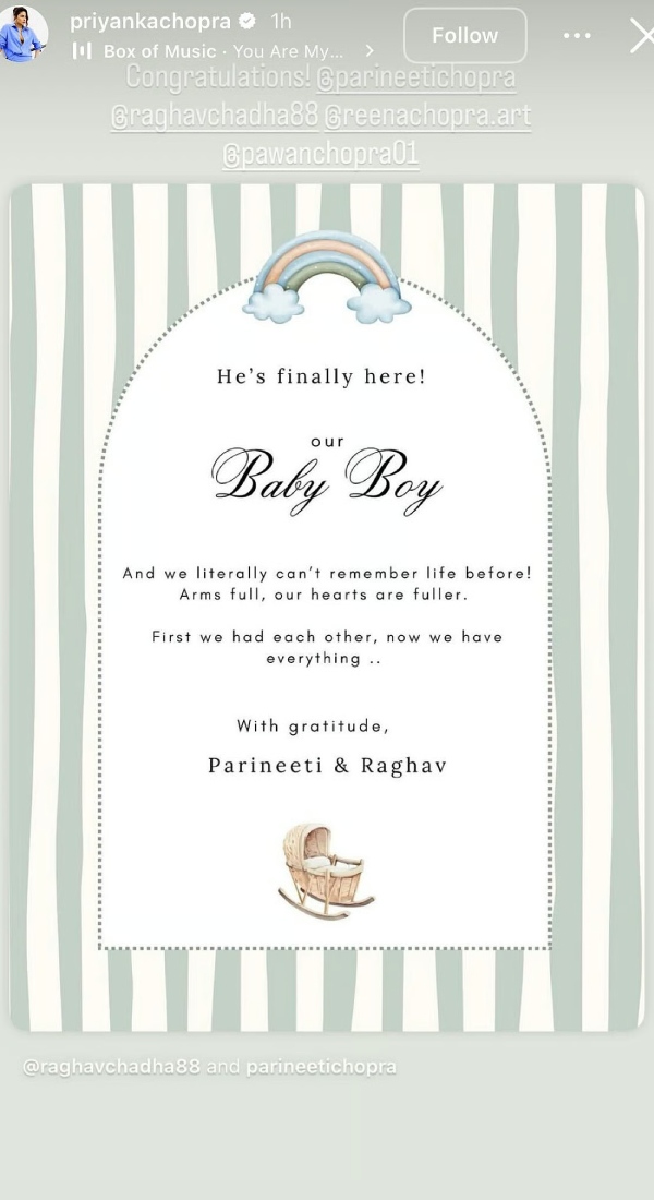 Priyanka Chopra s Message For Parineeti-Raghav Son Priyanka Chopra s Message For Parineeti-Raghav Son