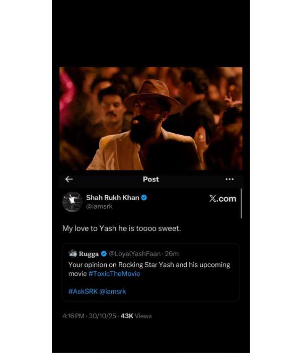 Shah Rukh Khan Sends Love To Yash And His Upcoming Film Shah Rukh Khan Sends Love To Yash And His Upcoming Film