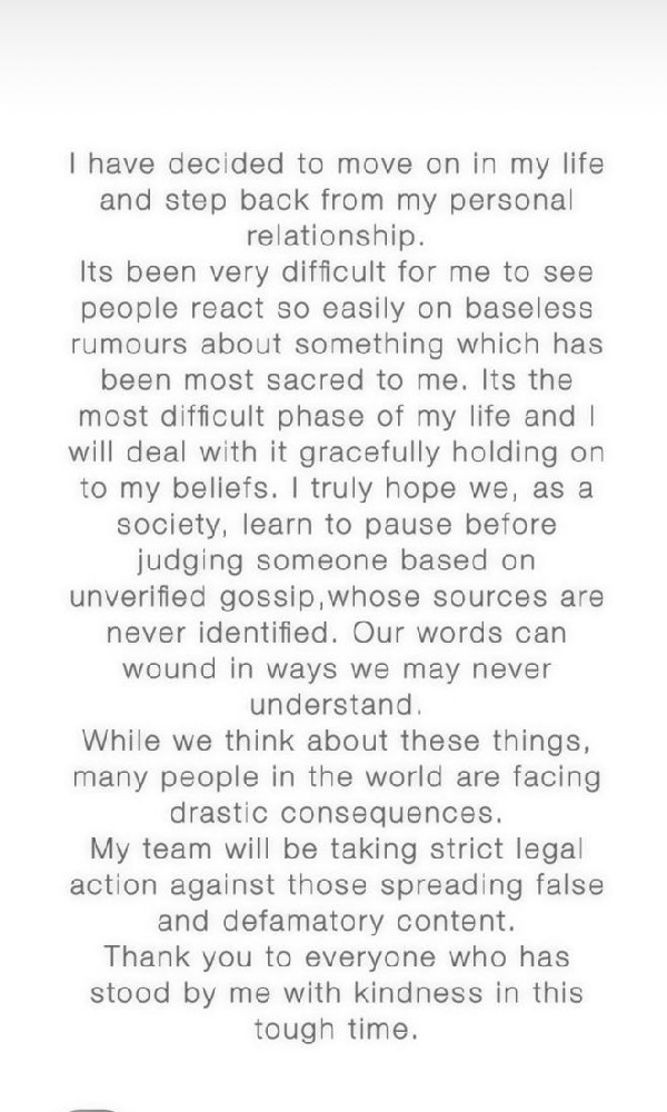 Palash Confirms Parting Ways With Smriti Palash Confirms Parting Ways With Smriti