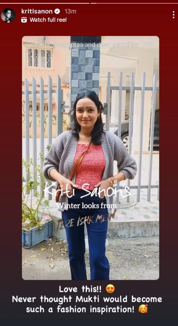 Kriti Sanon Reacts To Fan-Made Tere Ishk Mein Fashion Video