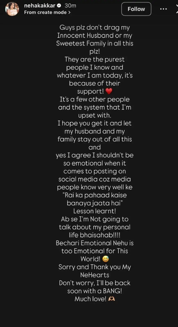 Neha Kakkar Clarifies Marriage Amid Rumours