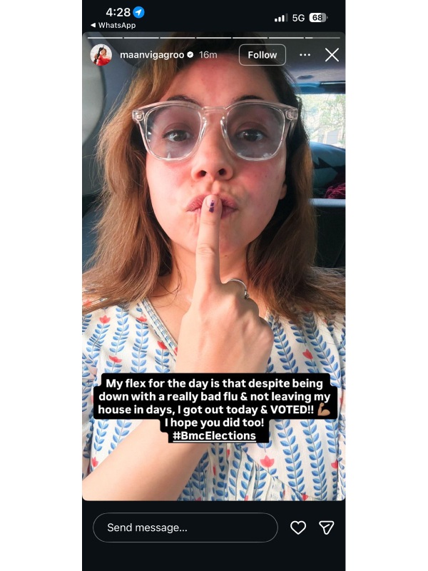 BMC Elections 2026 Maanvi Gagroo Votes Despite Bad Flu