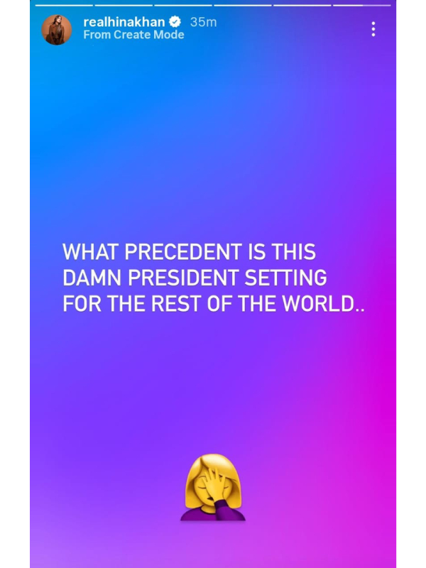 Hina Khan Reacts To The Current Global Row Between The US