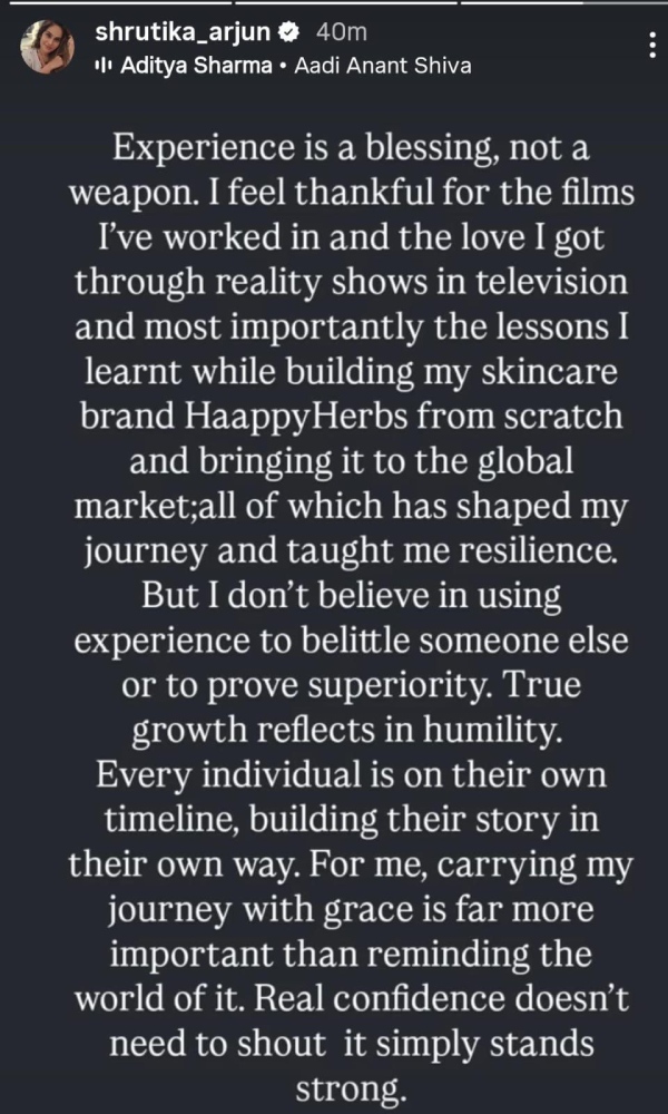 Shrutika Arjun Responds With Grace On The 50