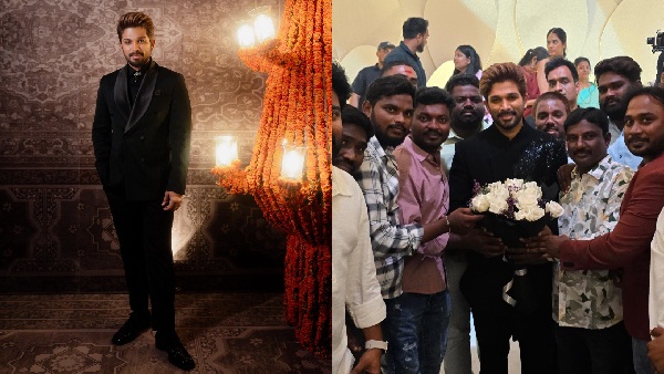Allu Arjun Gesture For Fans At Allu Sirish Wedding Allu Arjun Gesture For Fans At Allu Sirish Wedding