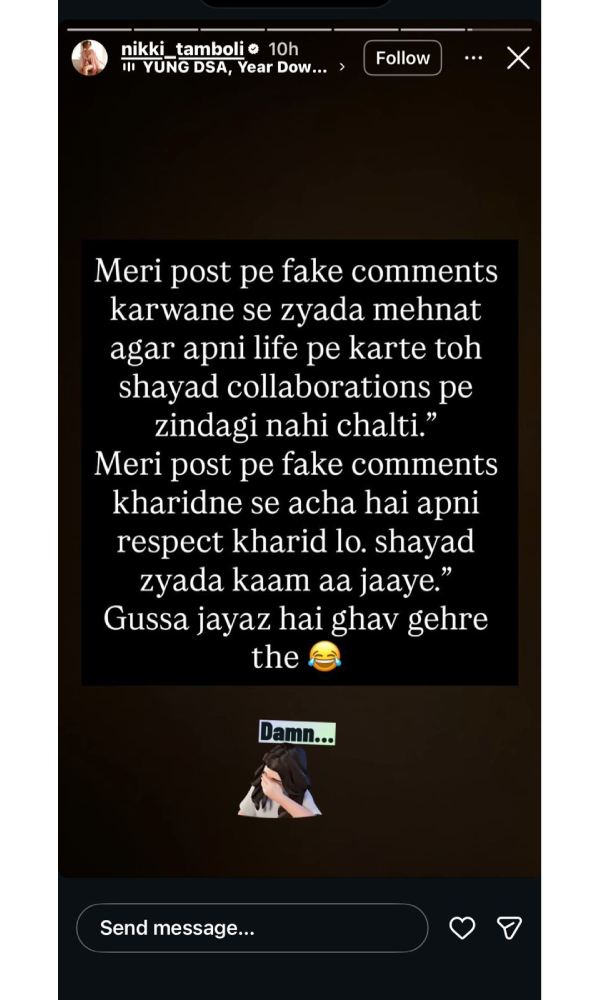 The 50 After Buzz Actress Nikki Tamboli Shares Post The 50 After Buzz Actress Nikki Tamboli Shares Post