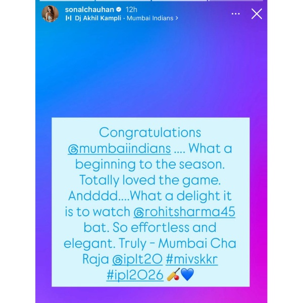 MI Vs KKR IPL 2026 Fans Officially Declare Sonal Chauhan