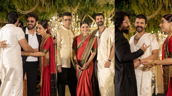 ViRosh Wedding Reception Allu Arjun Ram Charan Karan Johar And Others Attend Vijay-Rashmika s Dreamy Event